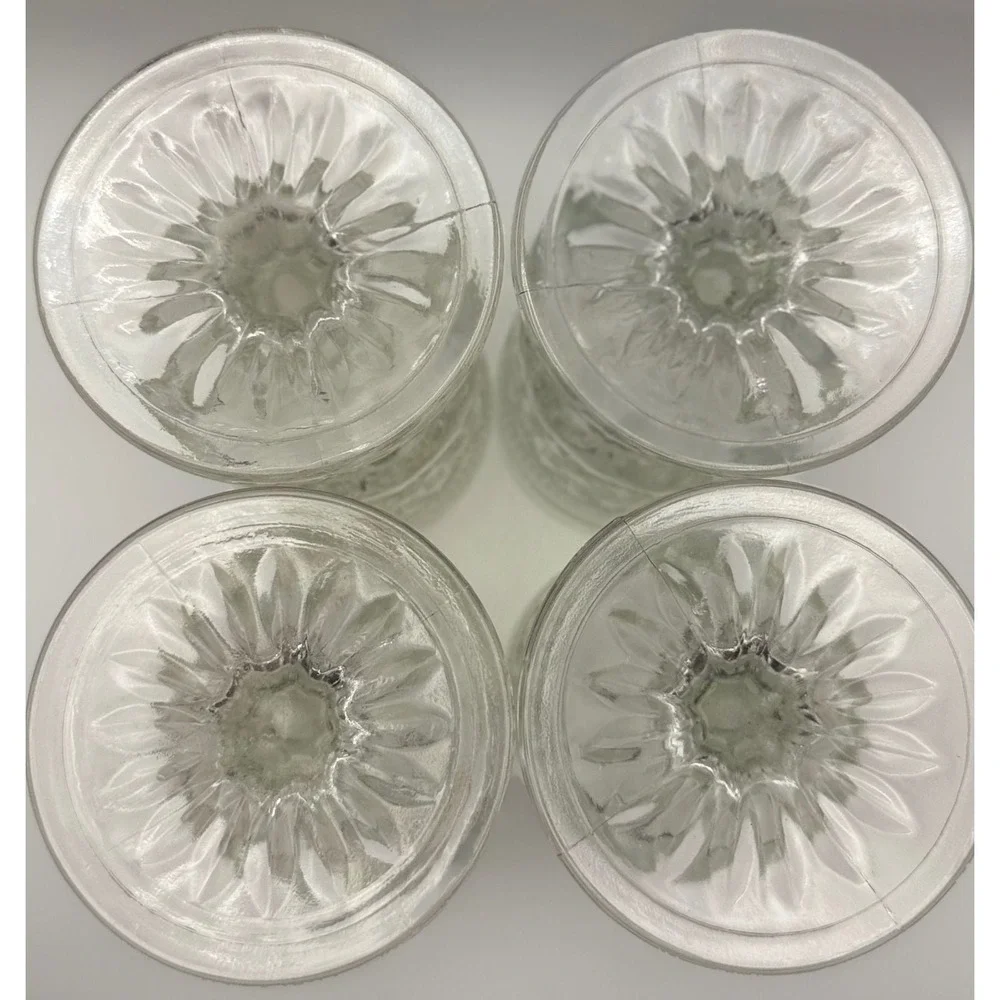 Vintage Hocking Wexford Pressed Glass Goblets Diamond Point Set of 8